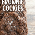 pinterest image for salted brownie cookies
