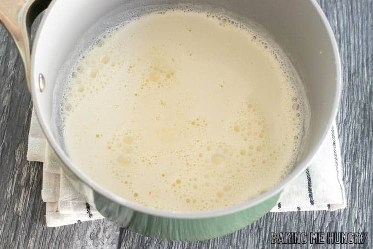 saucepan with milk