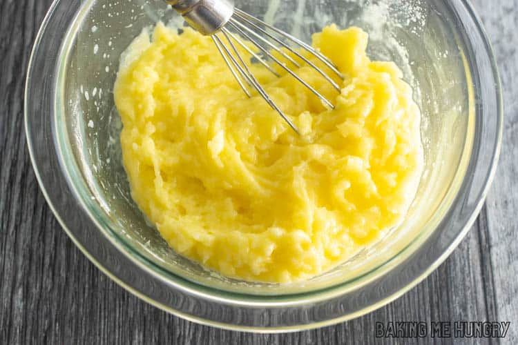 pastry cream mixture in bowl