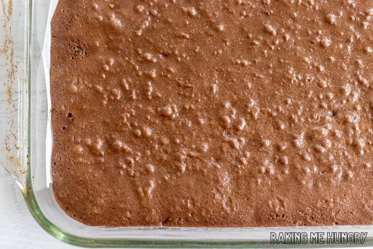 condensed milk brownies in pan