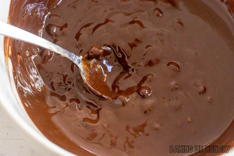 melted chocolate in bowl