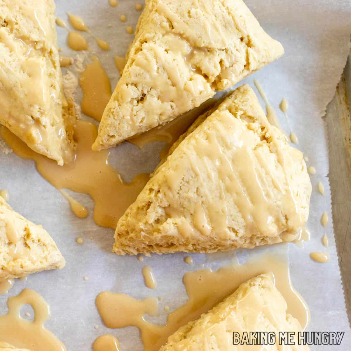 earl grey scones with easy vanilla glaze