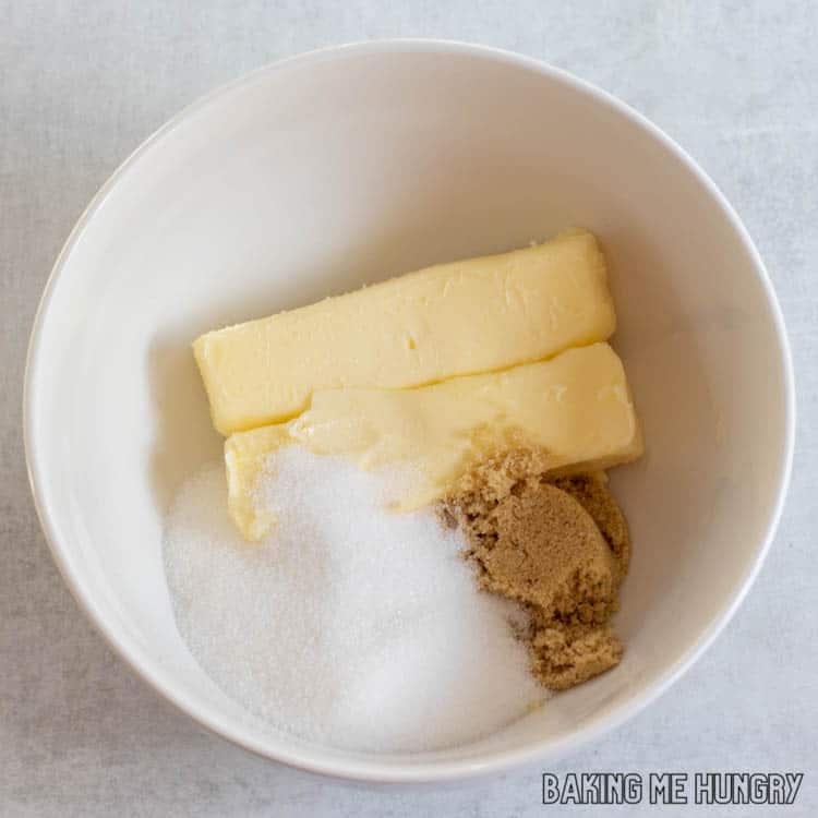 bowl with butter and sugars