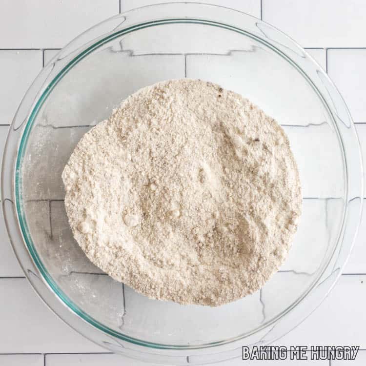 dry ingredients mixed in bowl