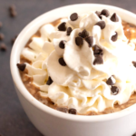 pinterest image for chocolate chips hot chocolate