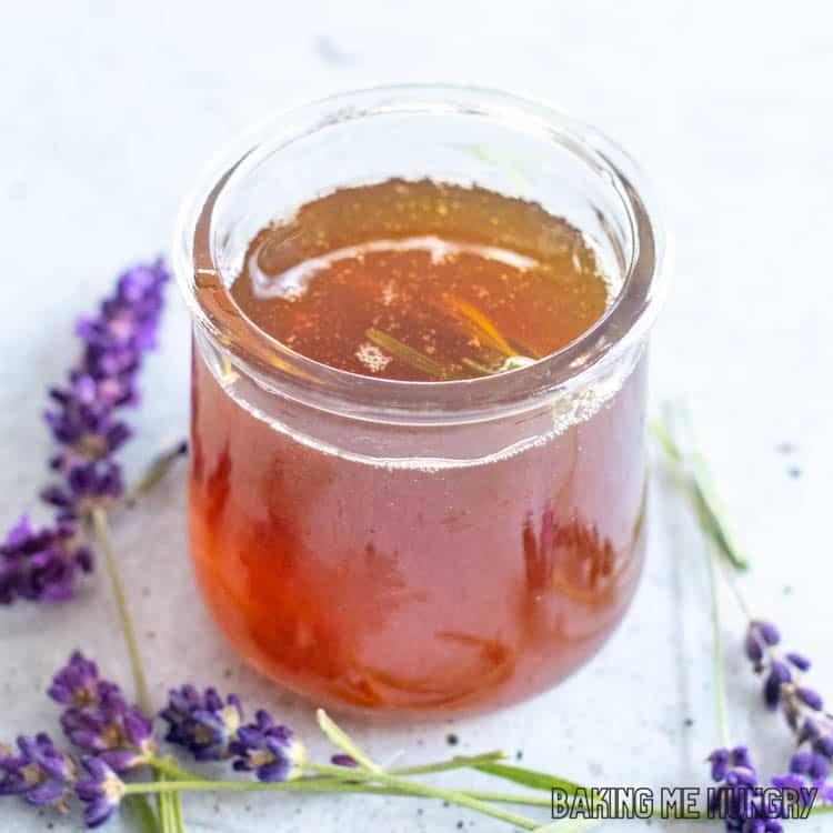 jar of honey lavender syrup