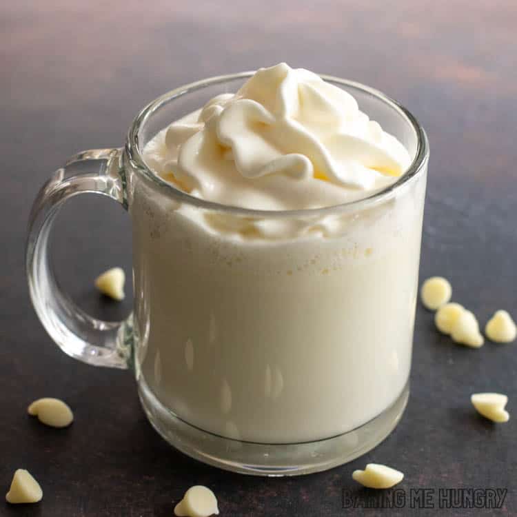 mug with starbucks white hot chocolate