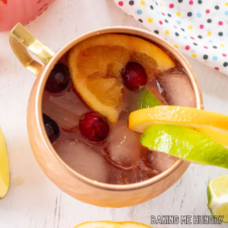 overhead shot of virgin moscow mule