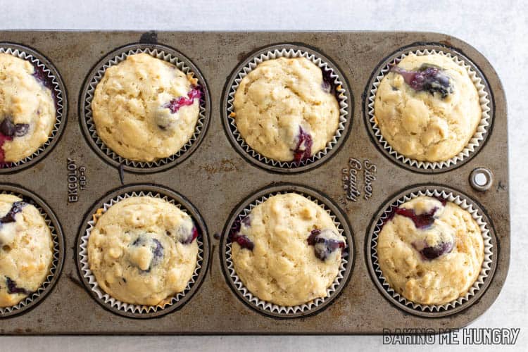baked oatmeal muffins in pan
