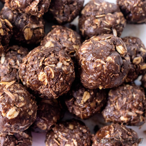 Chocolate Peanut Butter Oatmeal Balls Recipe Baking Me Hungry