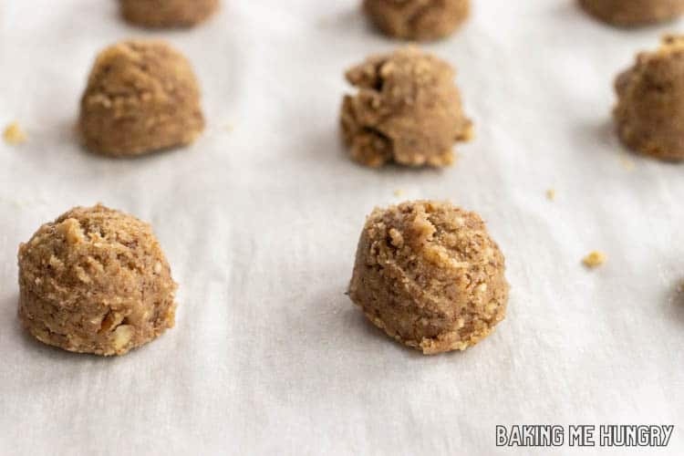 balls of dough on parchment