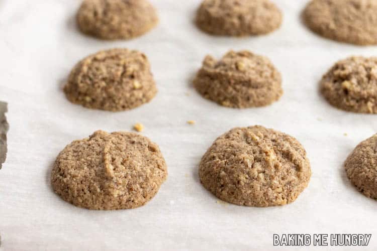 baked cookies on parchment