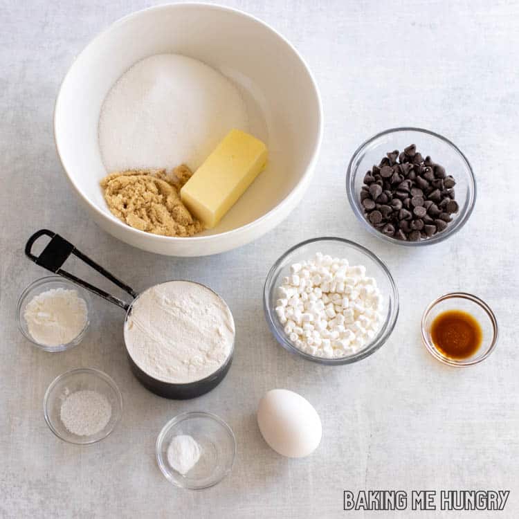 ingredients in bowls