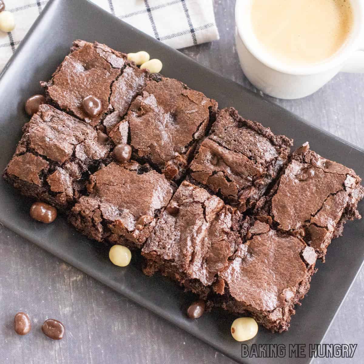 plate with brownies from the espresso brownies recipe