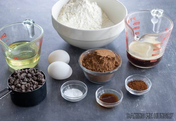 ingredients in measuring cups and bowls