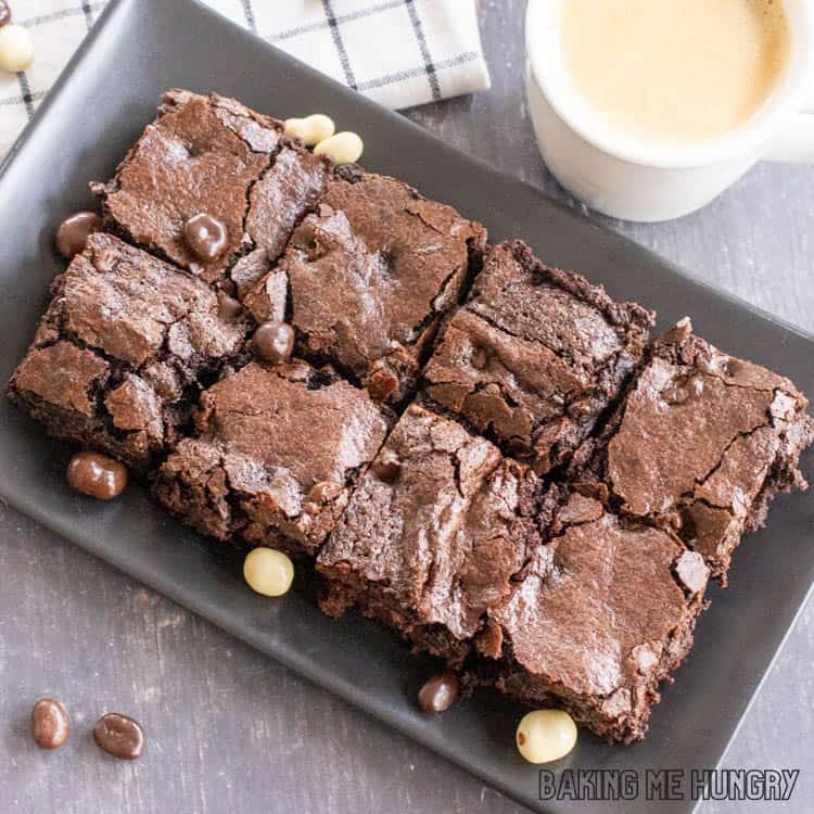 plate with brownies from the espresso brownies recipe