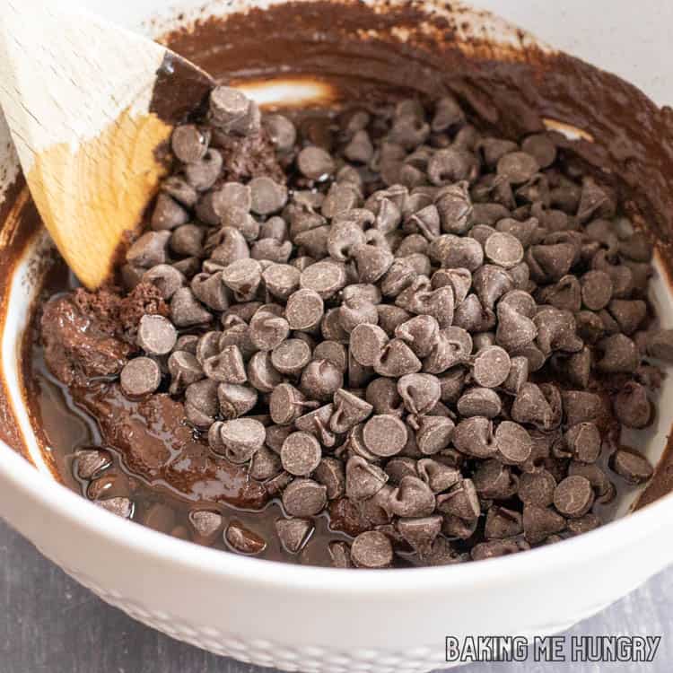 chocolate chips on top of batter