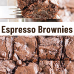 pinterest image for espresso brownies recipe