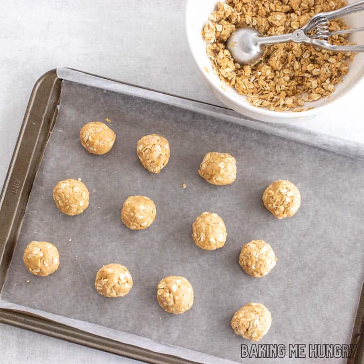 batter being scooped onto pan