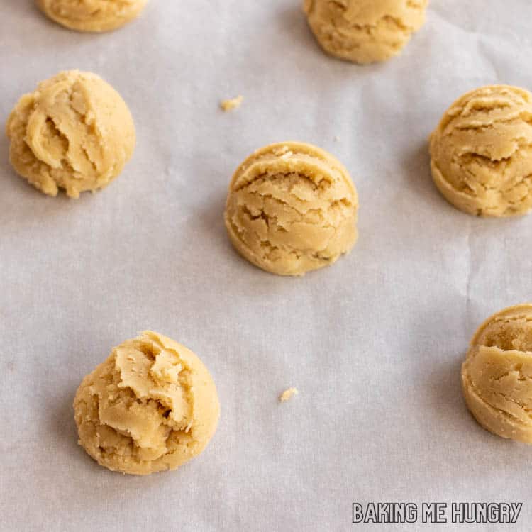 dough balls on parchment