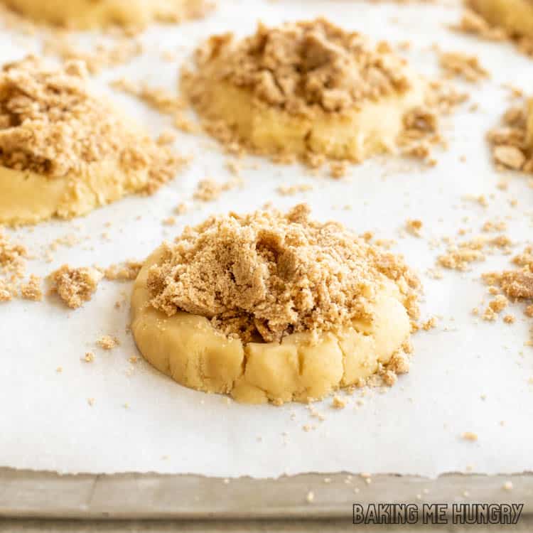 cookies on parchment from side