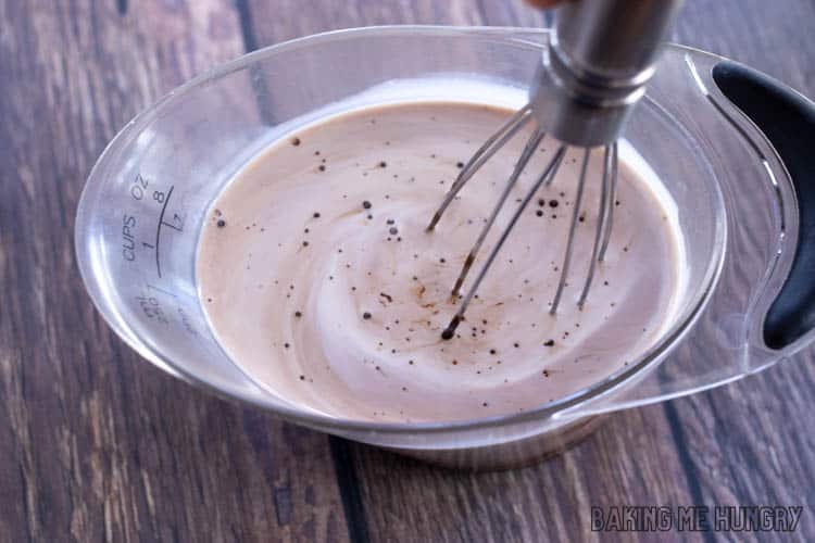 chocolate mixture in measuring cup