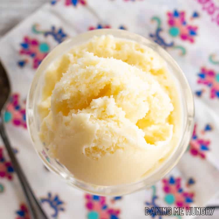 bowl of passion fruit ice cream