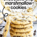pinterest image for chocolate chip marshmallow cookies