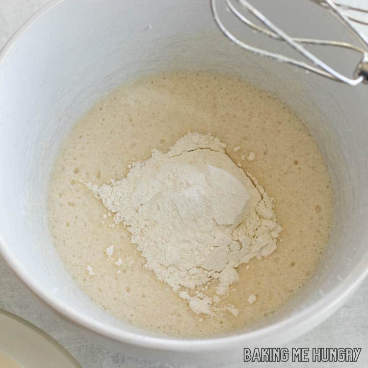 flour added to bowl