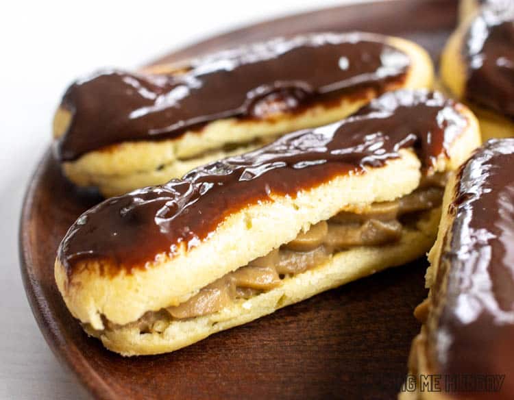 coffee eclairs on plate