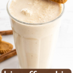 pinterest image for biscoff milkshake