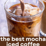 pinterest image for mocha iced coffee recipe