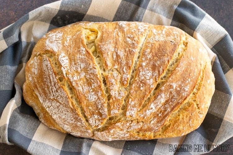 feta bread on towel