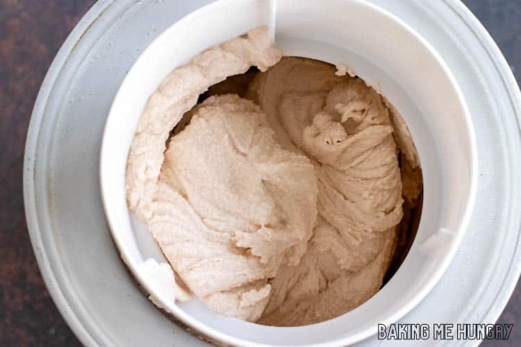 churned ice cream in machine