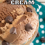 pinterest image for chocolate coffee ice cream
