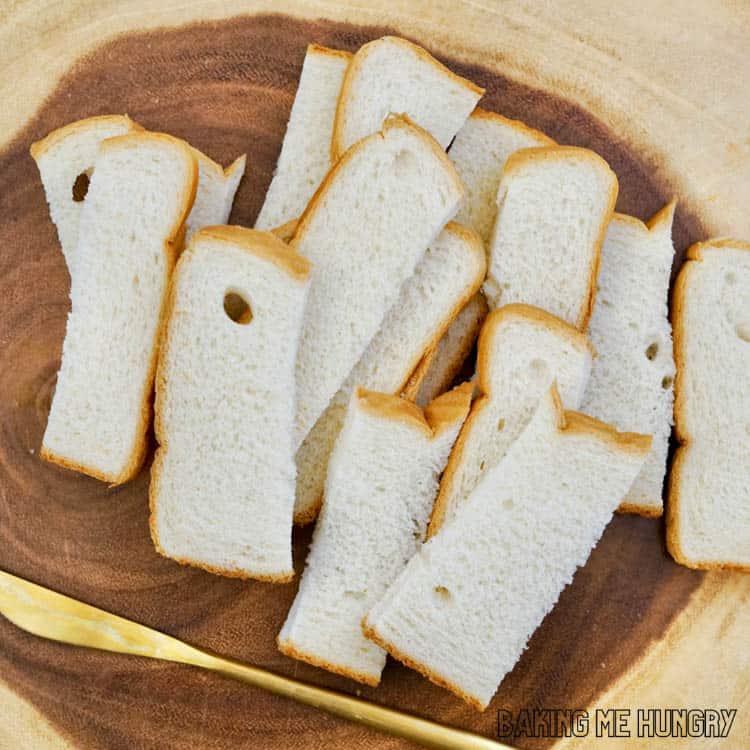 bread cut into strips