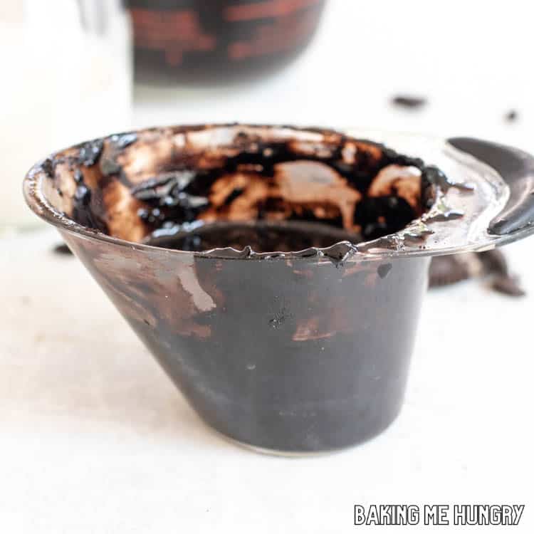 black cocoa mixed with sugar and hot water