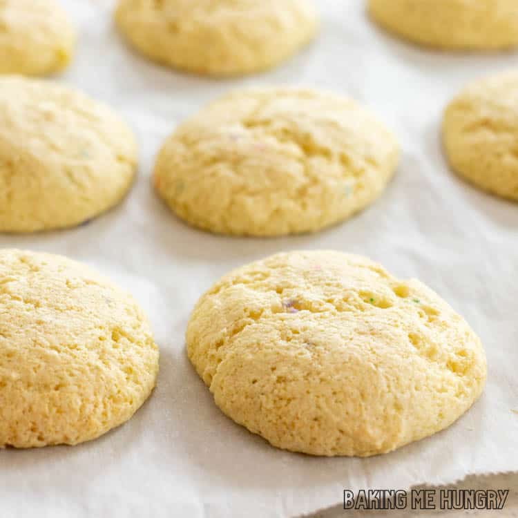 3 ingredient banana cookies on parchment lined baking pan