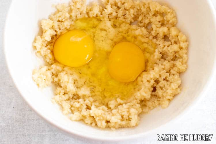 eggs added to bowl