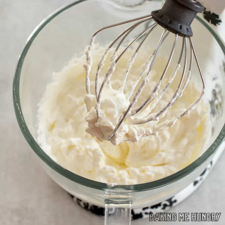 whipped cream in  mixer