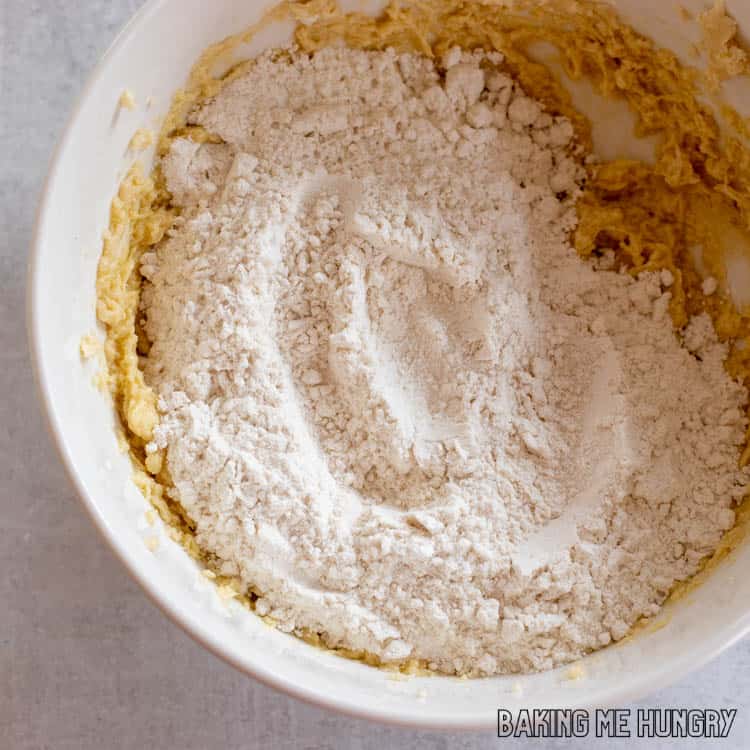 flour added to bowl