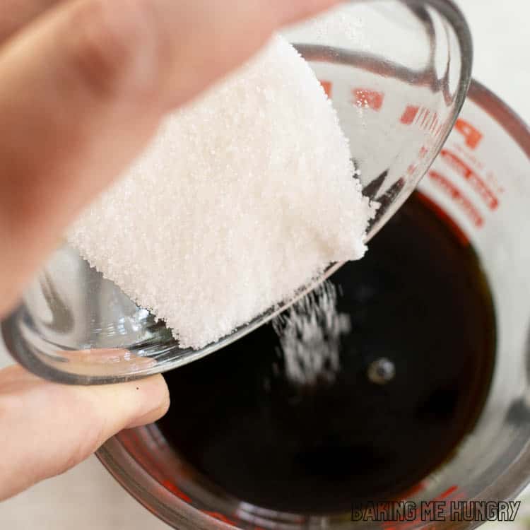 sugar being added