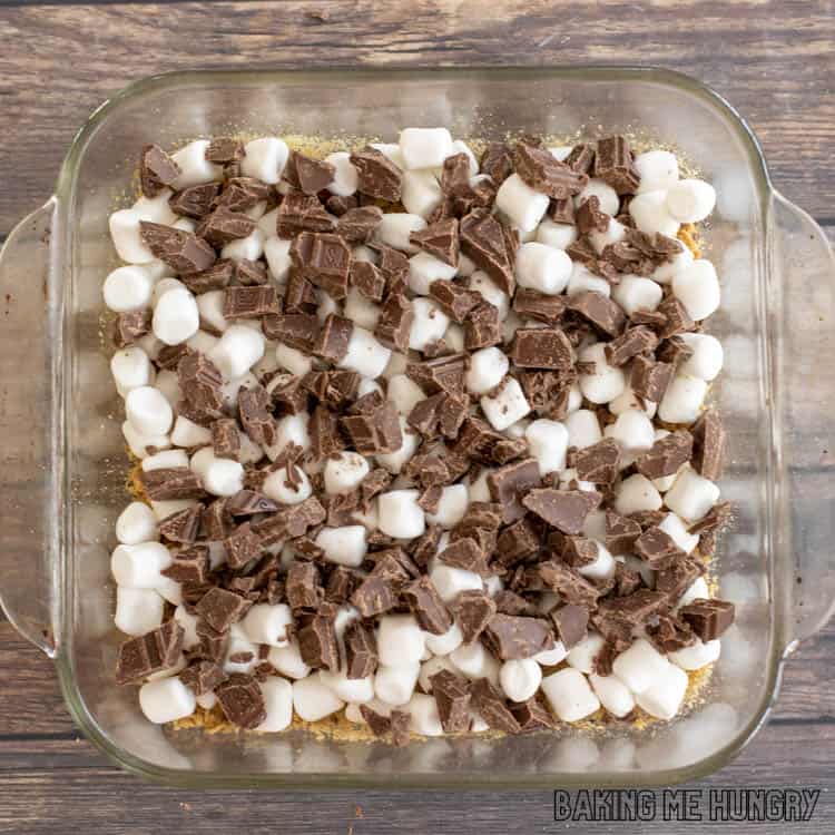 chocolate on top of marshmallows