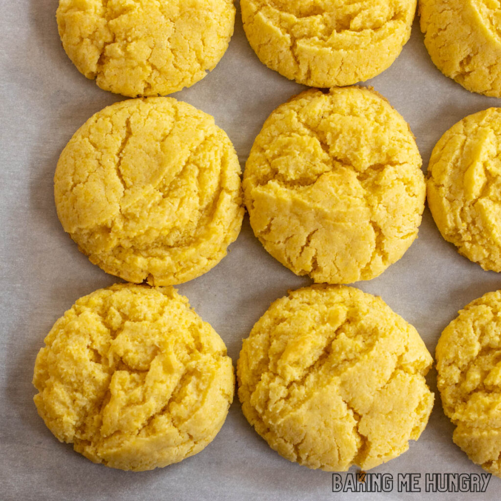 close up of cornbread cookies recipe