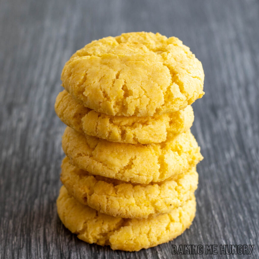 stack of cookies from the cornbread cookies recipe