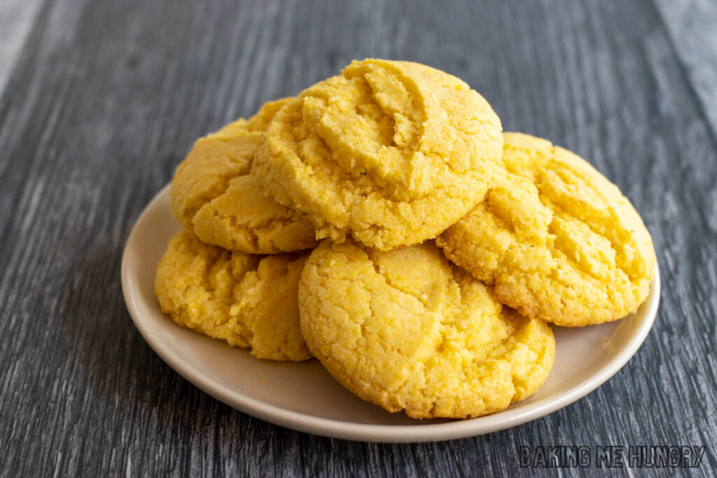 plate with cornbread cookies recipe