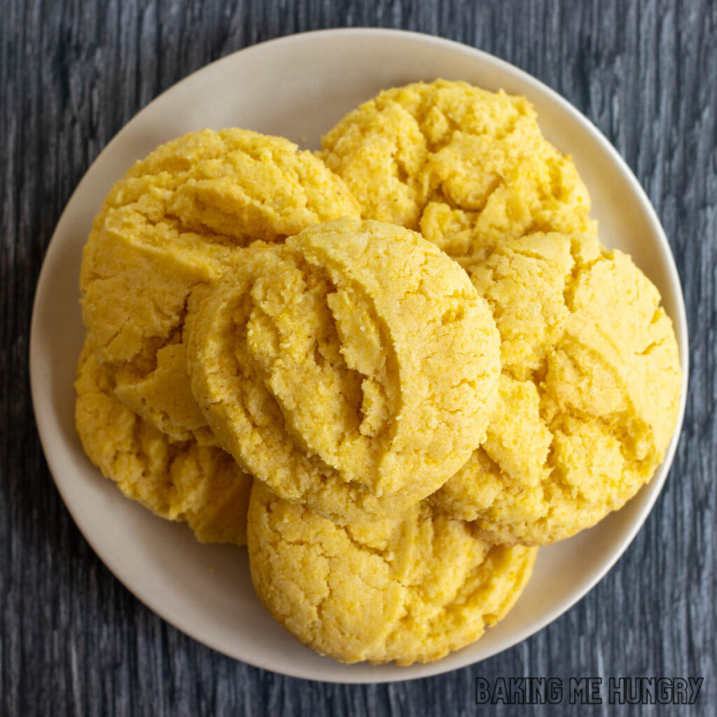 cornbread cookies recipe served on plate