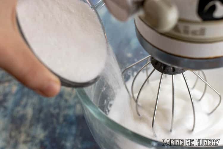 sugar added to mixer bowl