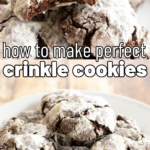 pinterest image for brownie crinkle cookies