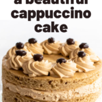 pinterest image for cappuccino cake recipe